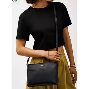 Fossil Phoebe Small Crossbody Purse bag In Black Leather. NWT